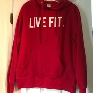 LIVE FIT LVFT Athletic Goods Hoodie Red Sweatshirt